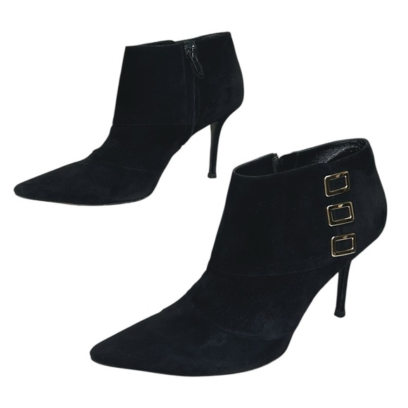 Roger Vivier - Women’s Suede Pointed Toe Bootie - Black, Size 36.5 IT, 6.5 US - Picture 4 of 16